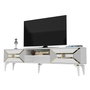 Hanah Home Soporte para TV Yumedi Blanco y Dorado